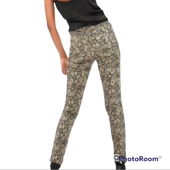 Zara Women's High Rise Snake Print Skinny Pants - Picture 2 of 14